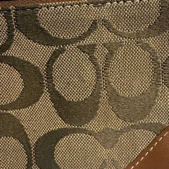 Coach Signature Print and Leather Wristlet Brown - Picture 5 of 5